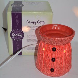 Comfy Cozy Scentsy Full Size Warmer Red Knit Sweater Retired Winter Holiday